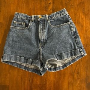 American Apparel high-waisted jean shorts